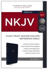 NKJV NELSON GIANT-PRINT CENTER-COLUMN REFERENCE BIBLE, BLUE LEATHERSOFT