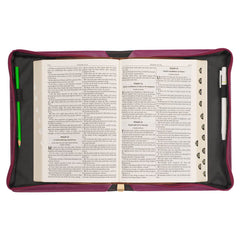 Be Still and Know Pearlescent Plum Fashion Bible Cover Medium - Psalm 46:10